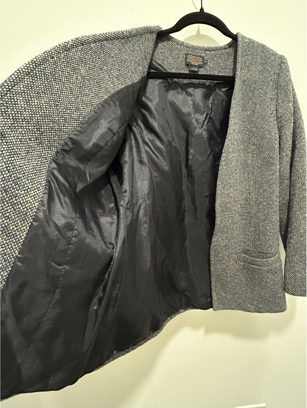 Pendleton Women's Wool Blend Open Front Blazer Jacket - Picture 10 of 11